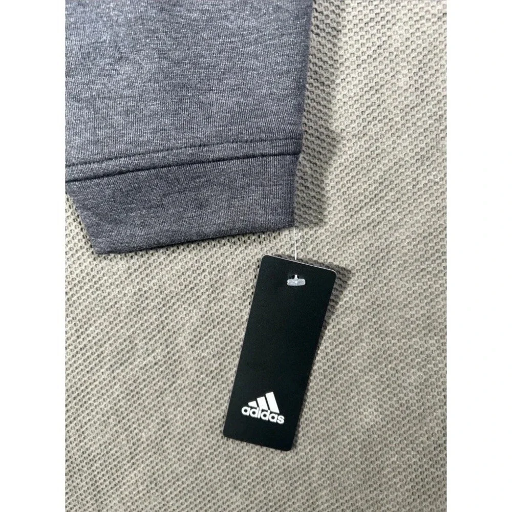 Adidas Elevated Mens Jacket Medium FULL Zip Golf Long Sleeve‎ Charcoal Black